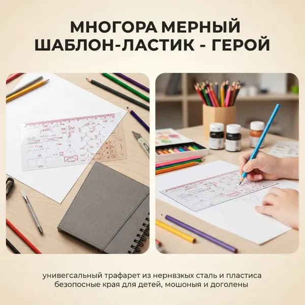 Многоразмерный шаблон-ластик - Герой