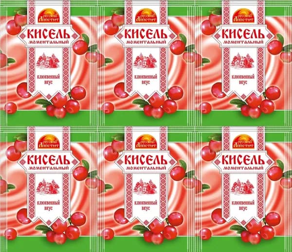 Русский Аппетит Кисель Клюквенный вкус моментальный 90 г, 6 шт