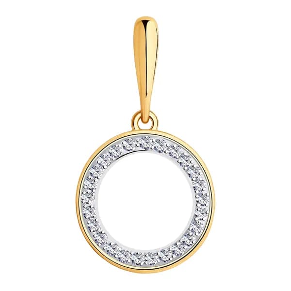 Золотая подвеска DIAMANT-ONLINE с фианитом 585 пробы