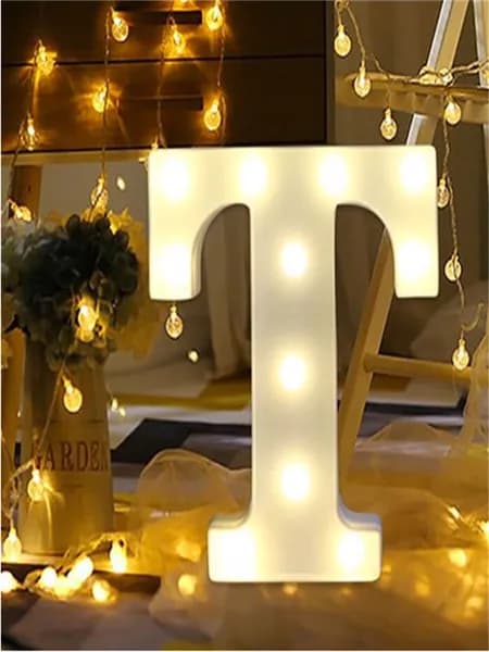 Большая светящаяся алфавитная декоративная вывеска "Любовь" LED A-Z, T
