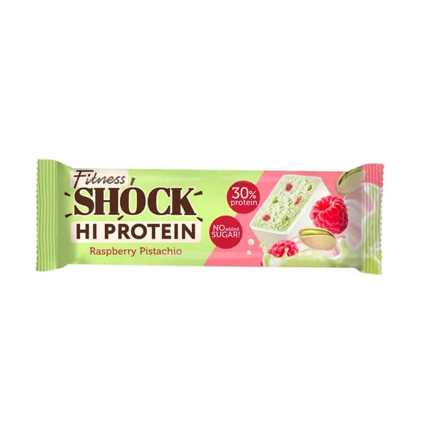 Батончик протеиновый глазированный Hi Protein Фисташка-малина (без сахара), FitnesSHOCK, 40 г, Россия