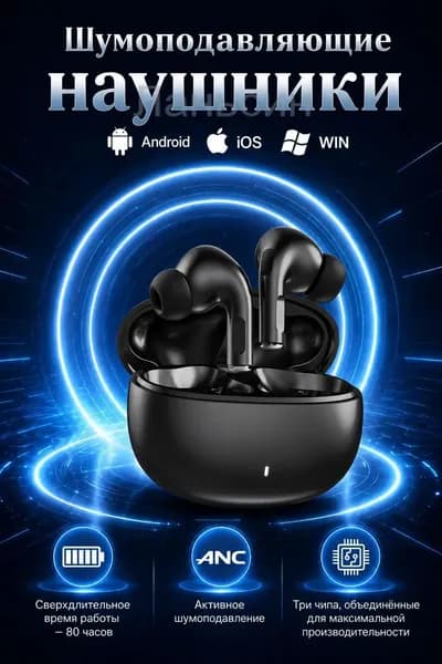 Наушники беспроводные с микрофоном M78, Bluetooth, USB Type-C, черный матовый