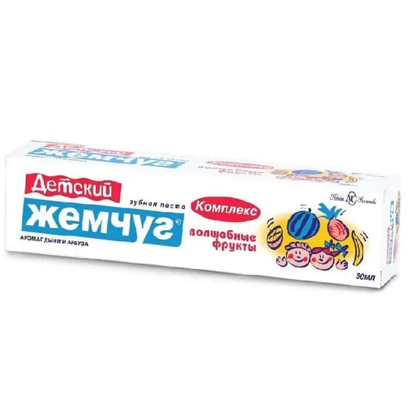 Новый жемчуг Зубная паста Детский Жемчуг Волшебные фрукты 50 мл
