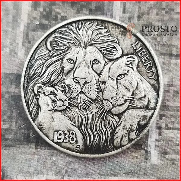 Памятная монета США 1938 года "Тигровый череп" Серебряный доллар Silver Dollar Craft