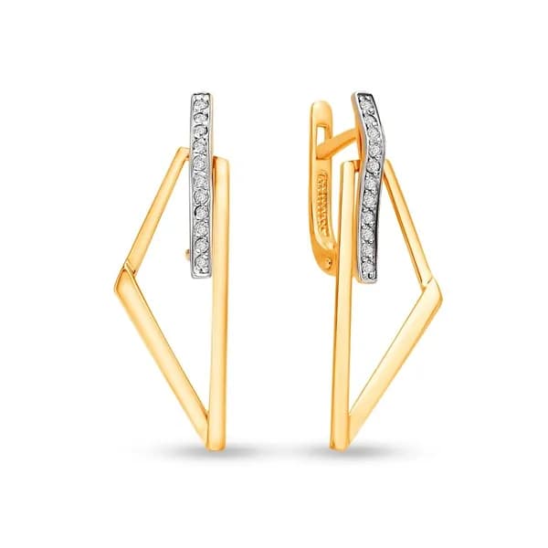 Серьги женские с бриллиантами из красного золота 585 пробы 585GOLD