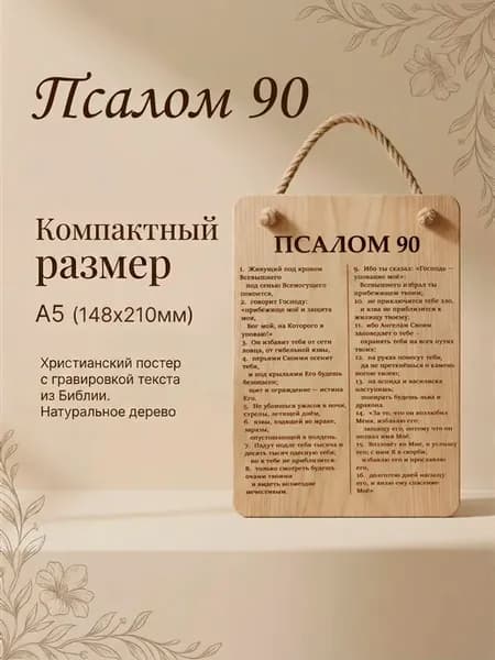 Христианский подарок постер "Псалом 90" А5
