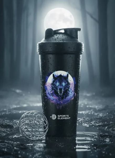 Шейкер спортивный для протеина и спортивного питания " Moon wolf " 600 мл