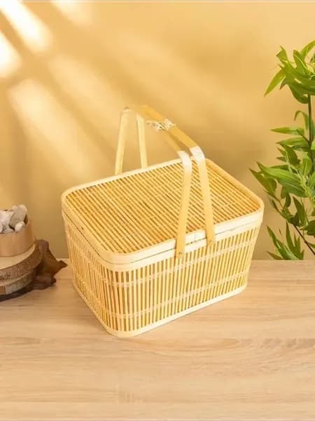 Стильная корзина для пикника из бамбука