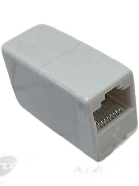 Сгонка RJ45 для соединения патч-кордов (мама/мама, бочка , белая, кабель внутри) 1 штук