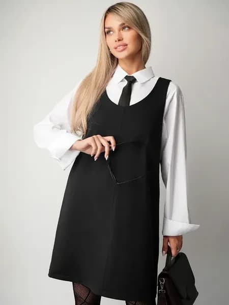 Сарафан женский короткий офисный из футера