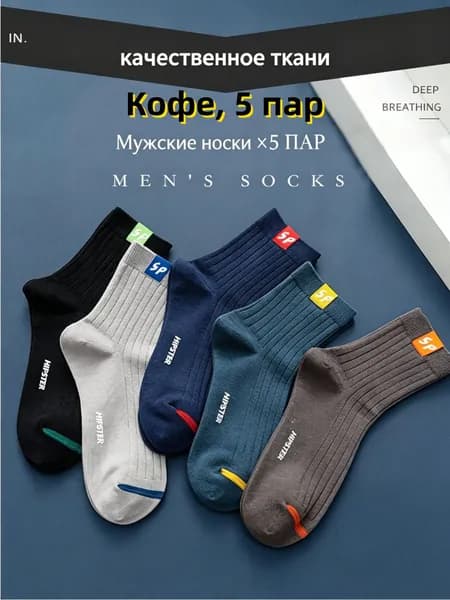 Носки мужские, 5 пар