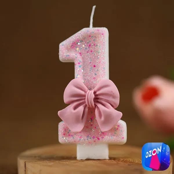 Свечи для торта цифра 1, 8.5 см, 1 шт