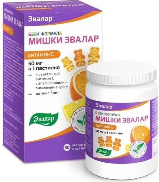 Бэби Формула Мишки Витамин С, пастилки жевательные 2,5 г, 30 шт.