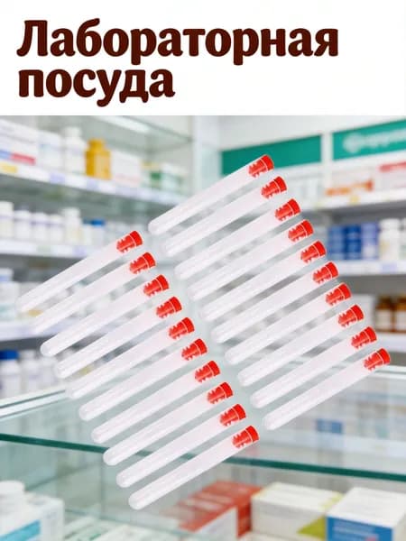 Красные пластиковые пробирки без шкалы с завинчивающейся крышкой для хранения, 20 шт