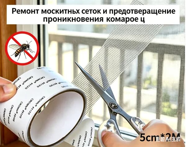 высокопрочная клейкая водонепроницаемая сетчатая лента для дверей и окон 1 шт.