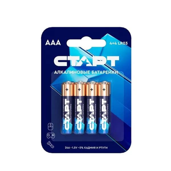 Батарейка СТАРТ, алкалиновые, AAA, 8 шт, 4610116213865