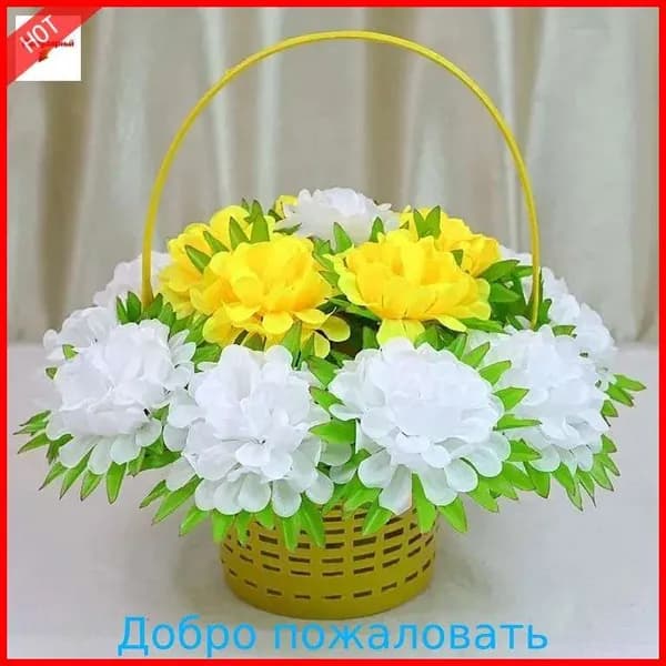 новая модельЭксклюзивный венок Хризантема 35 на 33 см для кладбища от Мастера Венков