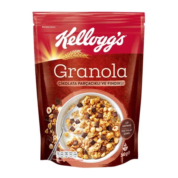 Kellogg's Granola with Chocolate Chips & Hazelnuts 340 g - шоколад