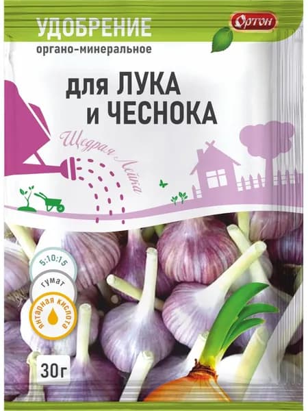 Удобрение Ортон Тукосмесь для лука и чеснока, органоминеральное, гранулы, 30 г