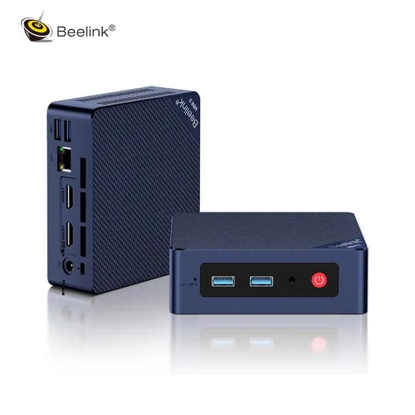 Beelink Мини-ПК S12 (Intel Alder Lake N95, RAM 8 ГБ, SSD 256 ГБ, Intel UHD Graphics, Windows 11 Pro), Прямые и качественные поставки от Beelink Technology Official., темно-синий
