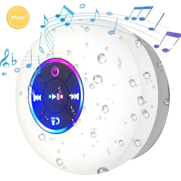 Водонепроницаемая Bluetooth-колонка с LED и присоской