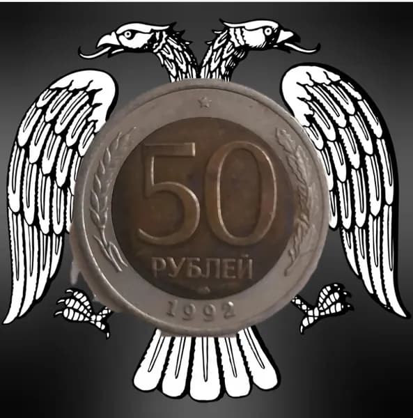 Монета 50 рублей 1992 года ЛМД ГКЧП Россия