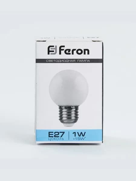 Feron Лампочка, Цоколь:E27, 1 Вт, Светодиодная, 1 шт.