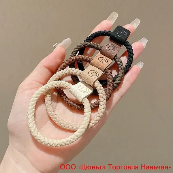 Эластичная толстая резинка для волос в банке, 6 шт., черная, 4,5 см