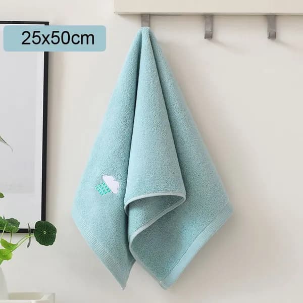 Полотенце для лица, рук 25x50 см, хлопок, голубой