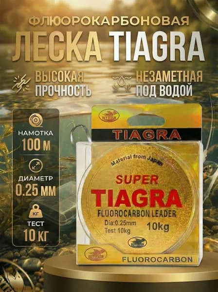 Флюорокарбоновая леска для рыбалки, размотка: 100 м, толщина: 0.25 мм