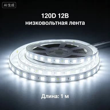 Светодиодная лента 12 Вт, IP20, Холодный белый, 1 шт