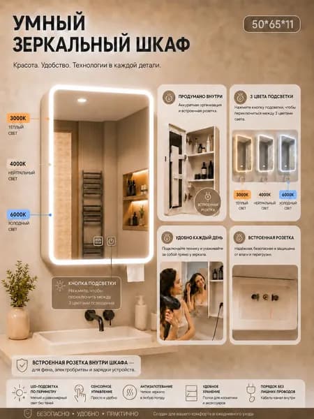 Тумба для ванной,, 50х11х65 см