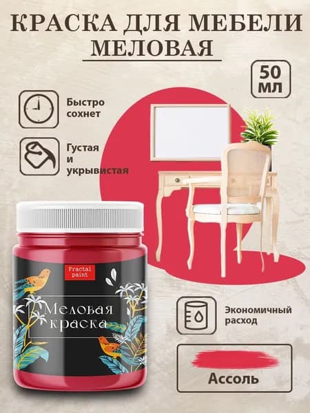 Меловая краска для мебели "Ассоль" (50 мл)