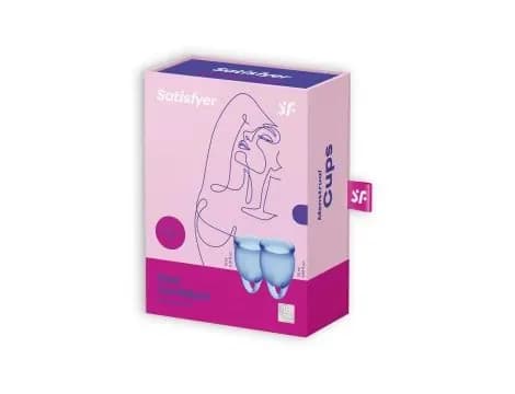Менструальные чаши Satisfyer Feel Confident (15 и 20 мл), 2шт - голубой