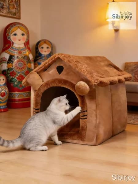 Кошачий домик из хлопка