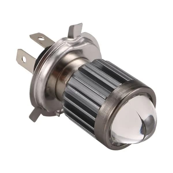 Фара H4 для мотоцикла, интегрированная светодиодная лампа "двухцветная", 12 80V / 12W, IP68, авиационный алюминий.