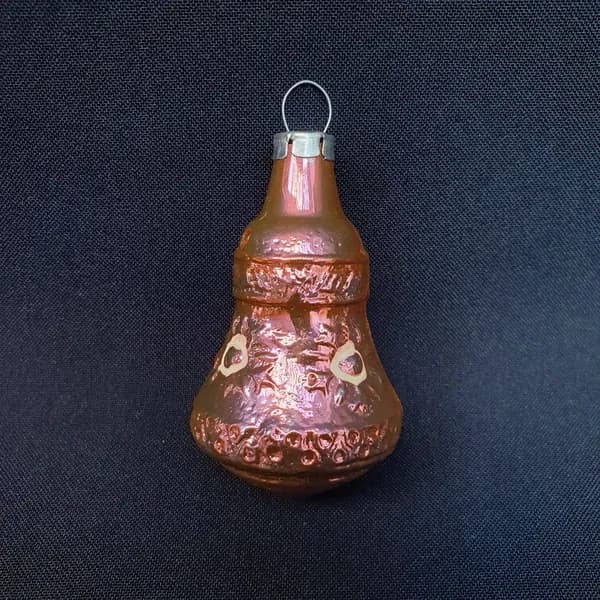 Винтажная елочная игрушка колокольчик, стекло. СССР