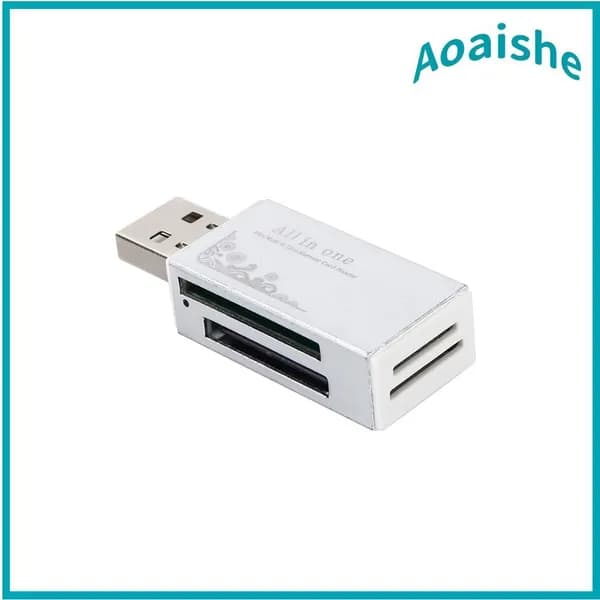 Устройство чтения карт памяти USB 2.0 серебристого цвета