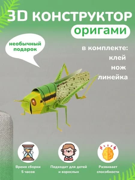 Конструктор бумажный, 3D набор для творчества, моделирования полигональной фигуры из картона, развивающий, подарочный / инструменты для сборки в комплекте