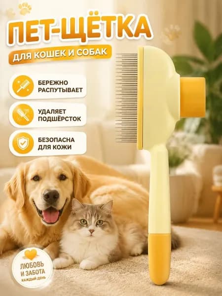 Щетка для кошек и собак с распылителем, массажная чесалка для домашних животных против колтунов и летящей шерсти