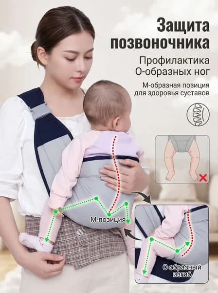 Слинг-переноска для детей, эргономичный рюкзак-кенгуру для новорожденных до 20 кг, от 0 до 4 лет