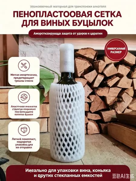 Сетка рукав защитная упаковочная для хрупких предметов, бутылок, фруктов, посуды 50 шт