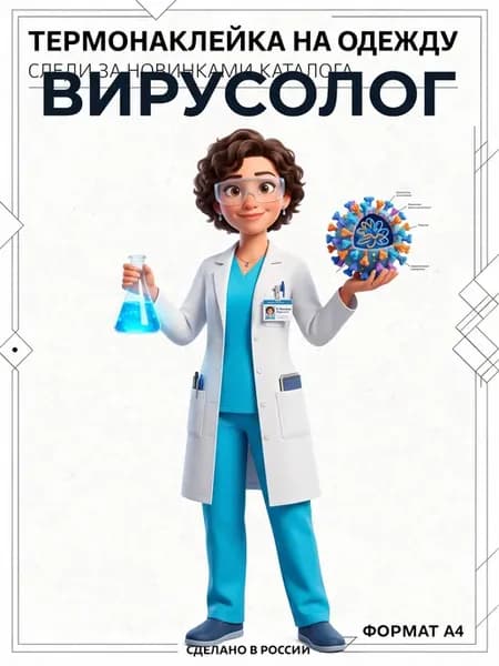 Термонаклейка на одежду Вирусолог