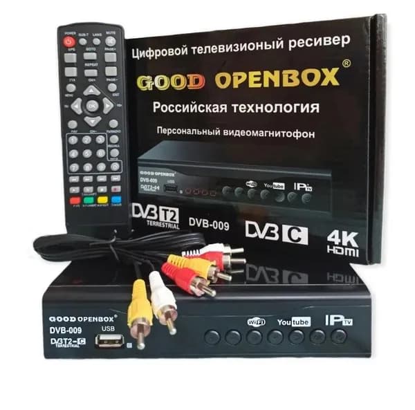 Приставка для цифрового ТВ Good Openbox, до 20 каналов, черный