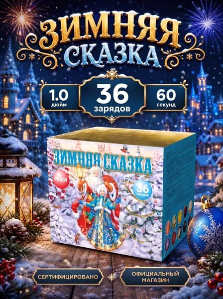 Салют фейерверк Зимняя сказка, 36 залпов, 1 дюйм, P8209
