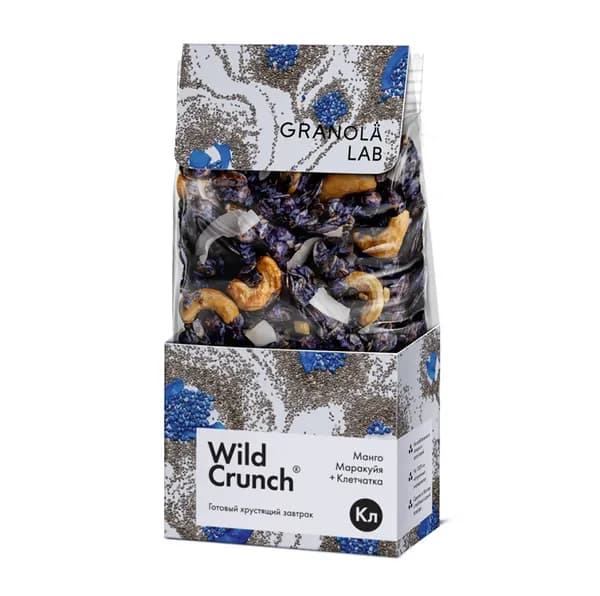 Кранч-гранола Wild Crunch Манго-маракуйя + клетчатка , Granola.Lab, 260 г, Россия
