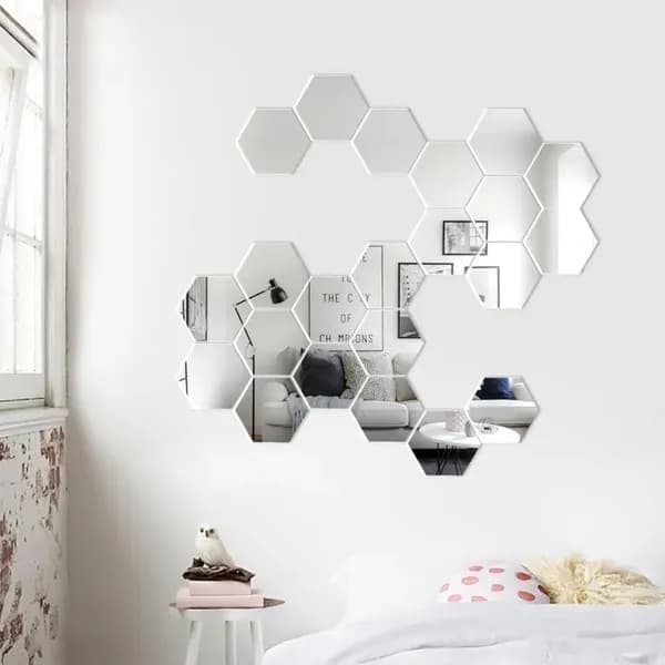 Зеркало настенное "acrylic mirror", 8 см х 7 см, 21 шт