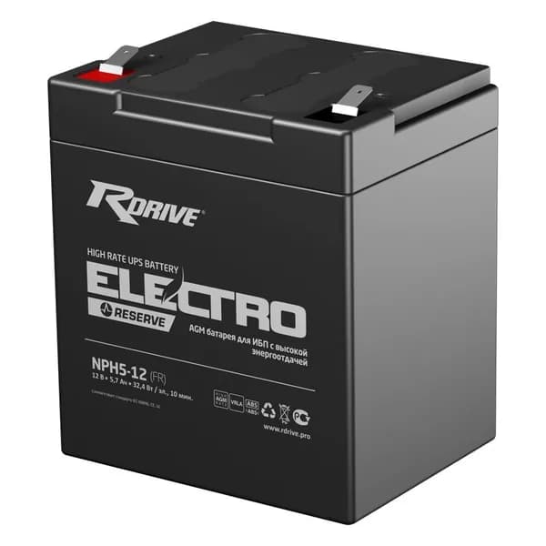 Мото аккумулятор RDrive ELECTRO RESERVE NPH5-12