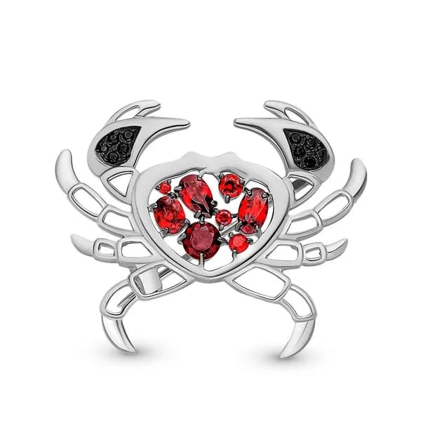 Брошь с фианитами серебро 925 пробы 585GOLD