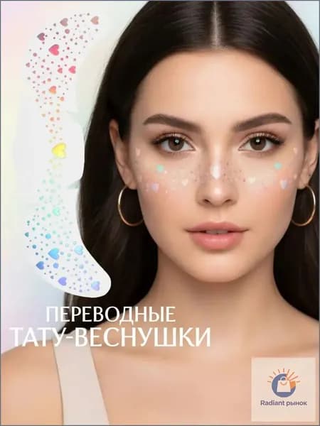 Тату веснушки на лицо переводные